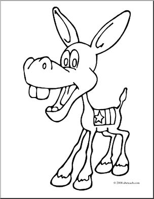 Clip art us government democratic donkey coloring page i