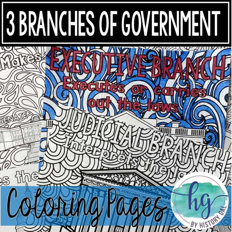 Branches of government zen coloring pages