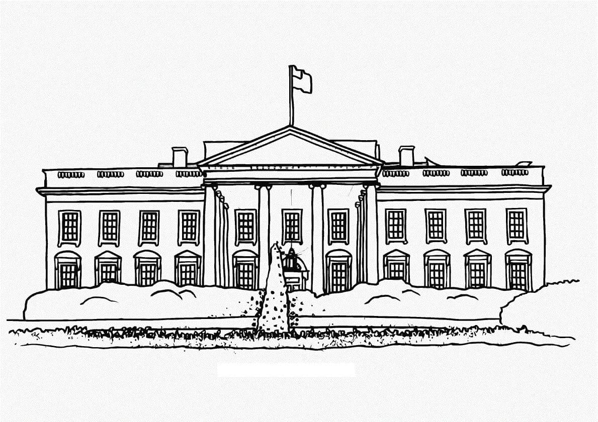 The white house coloring page