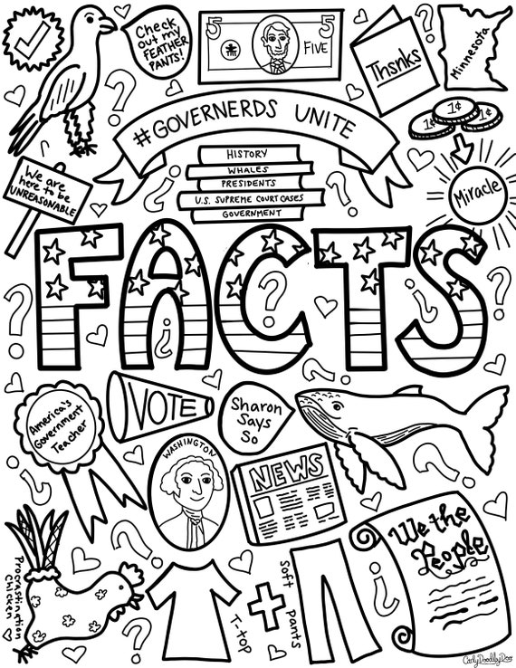 Governerds digital coloring page fact revolution art activity unreasonable charity fundraiser