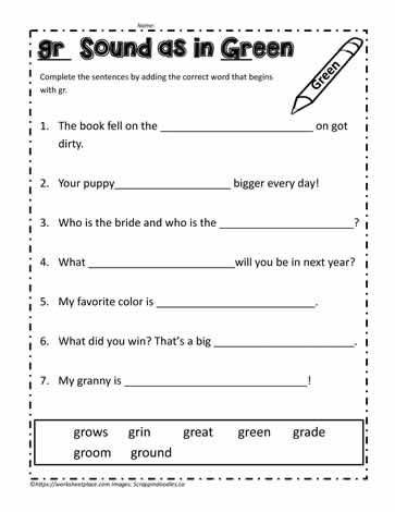 Gr blend sentences worksheets