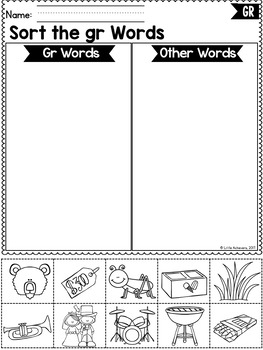Consonant beginning r blends worksheets