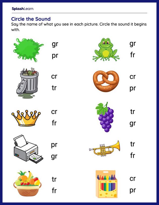 Gr blend worksheets for kids online