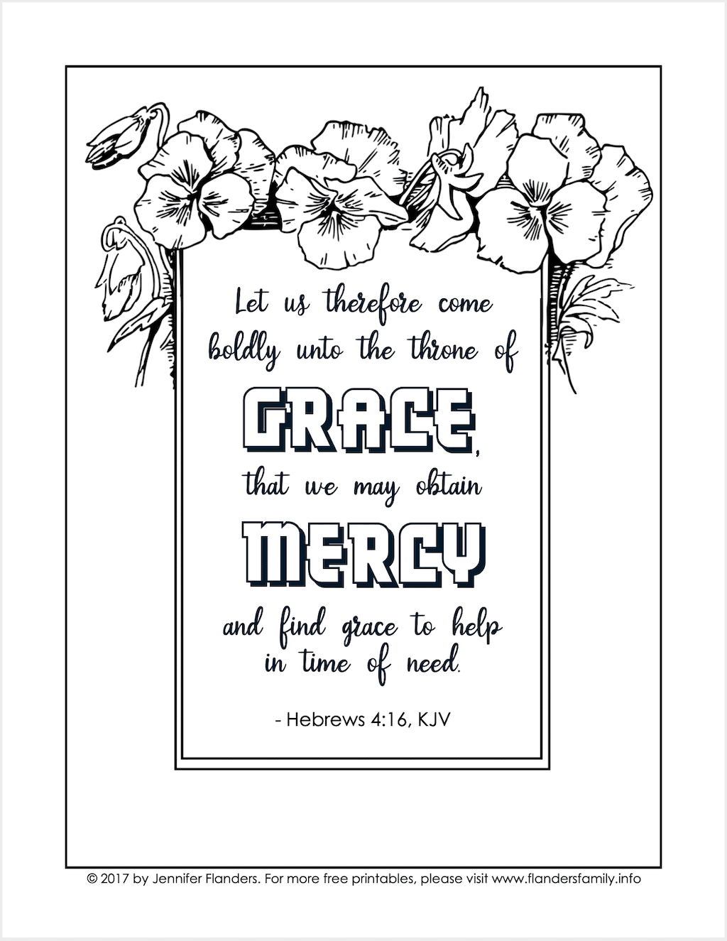 Grace and mercy coloring page