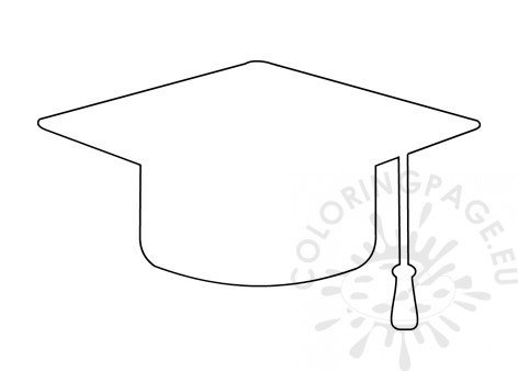 Graduation hat template coloring page
