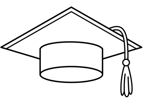 Graduation cap coloring page free printable coloring pages