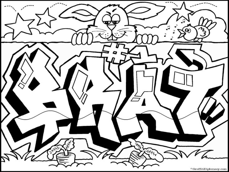 Number one brat graffiti art coloring pages skull coloring pages printable coloring pages coloring pages for teenagers