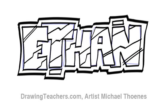 Drawing graffiti letters