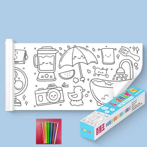 Children coloring paper graffiti scroll coloring painting paper roll paper painting wall coloring pages educational toys christmas gifts