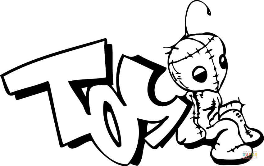 Toys graffiti coloring page free printable coloring pages