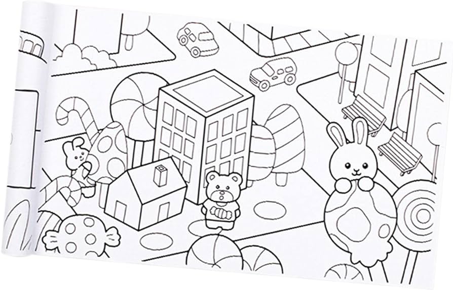 Colaxi children coloring paper graffiti scroll table wall coloring sheets coloring painting paper cmxcm diy art drawing city toys games