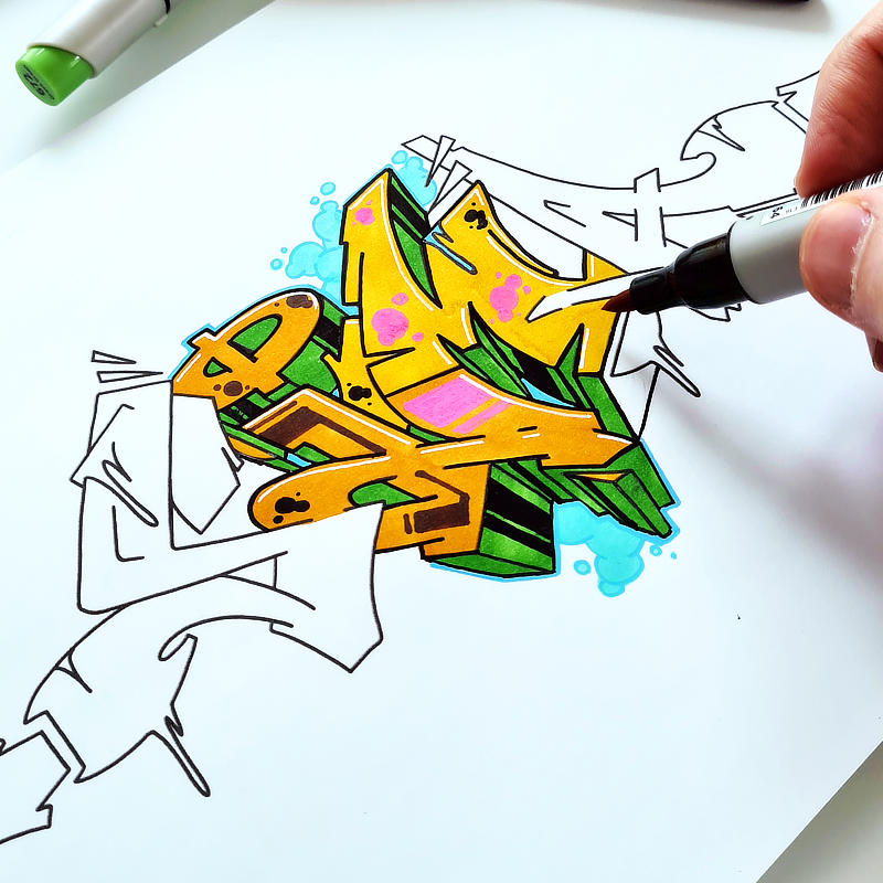 Graffiti coloring pages