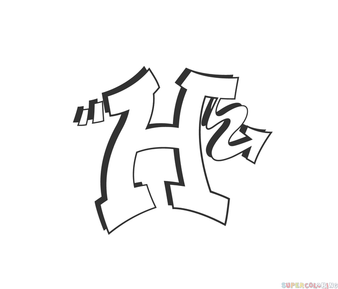 How to draw a wildstyle h step by step drawing tutorials