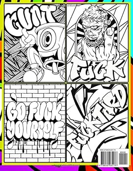 Graffiti cuss words coloring book adult swear word coloring book with stress relieving and relaxing graffiti designs curse word coloring book press minelli books