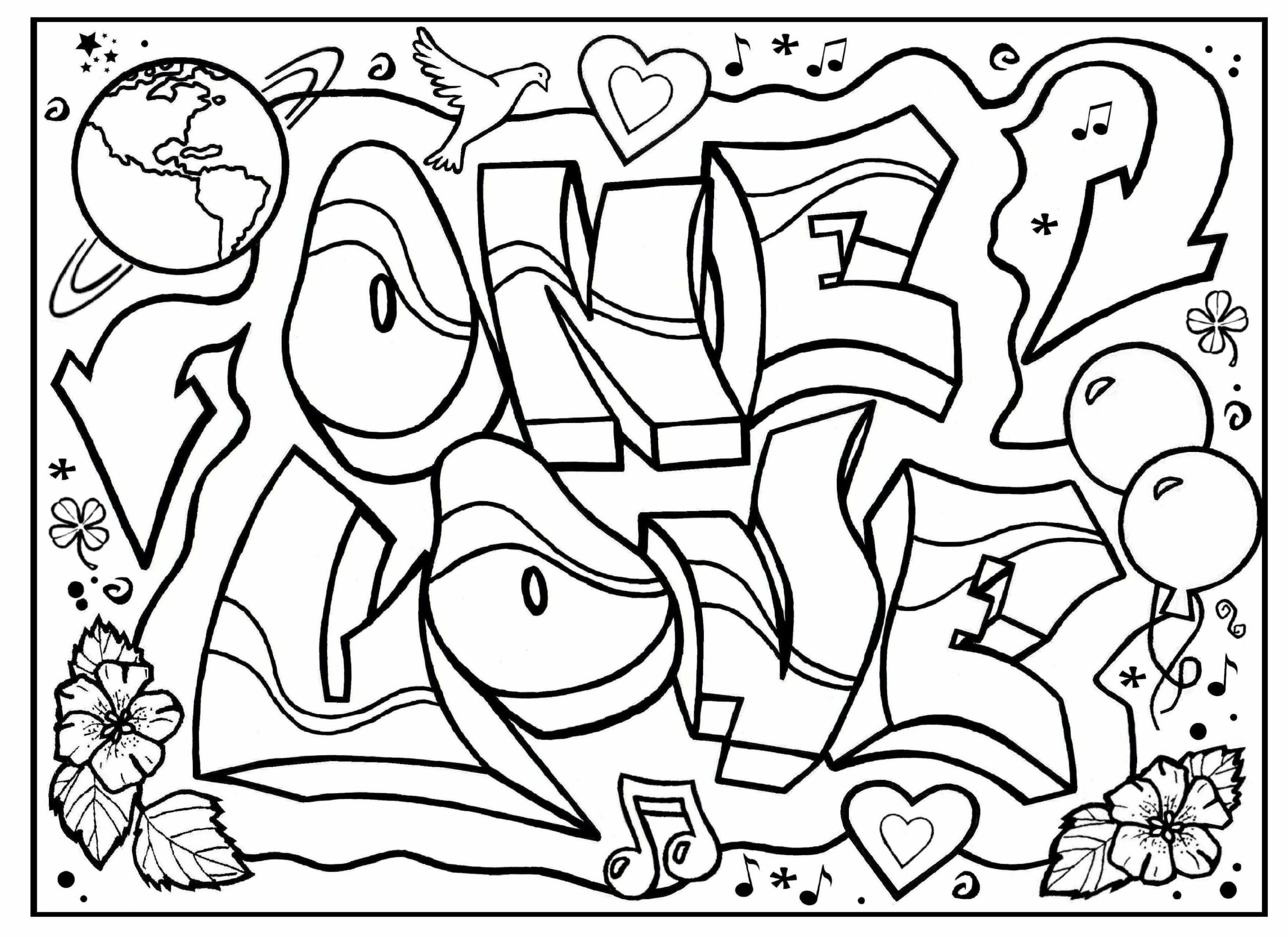 Make graffiti brighter coloring page