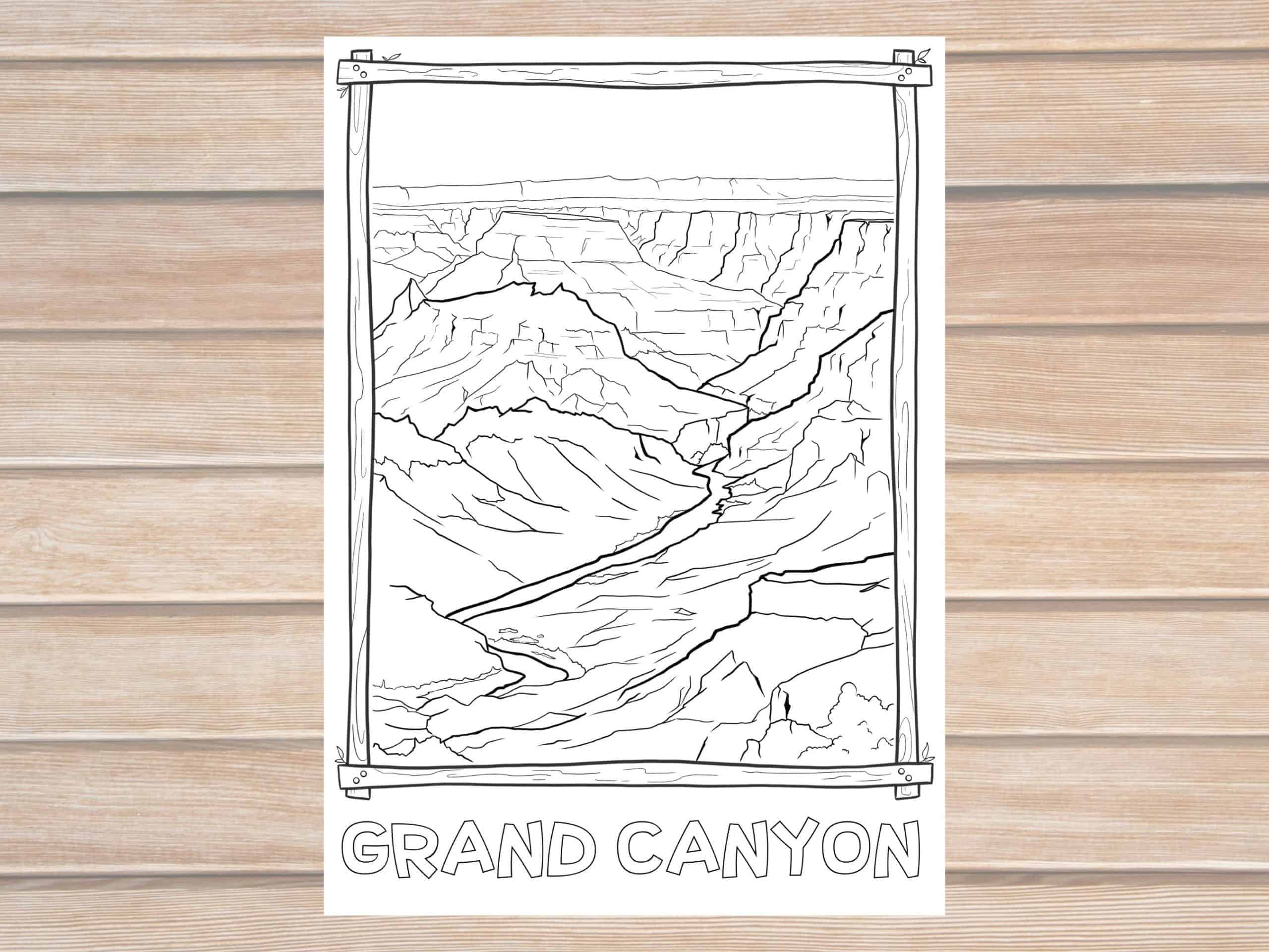 Grand canyon national park coloring page printable
