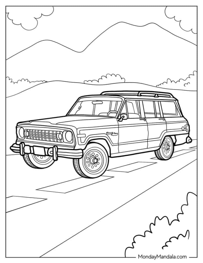 Jeep coloring pages free pdf printables