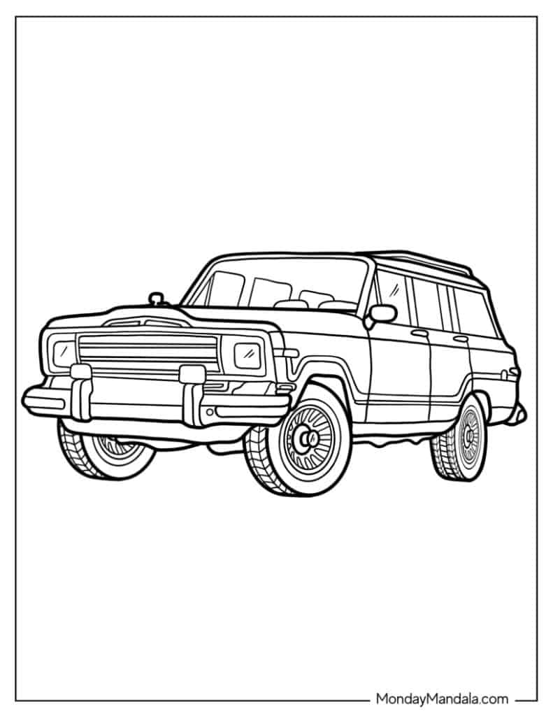 Jeep coloring pages free pdf printables