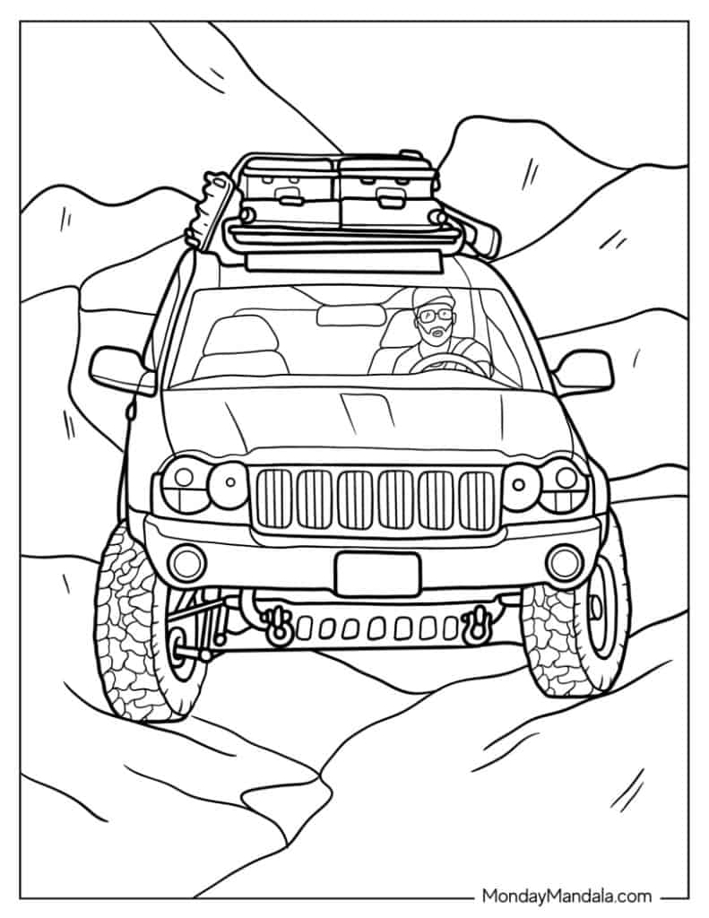 Jeep coloring pages free pdf printables