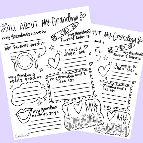 All about my grandma fill in the blank printable for mothers day