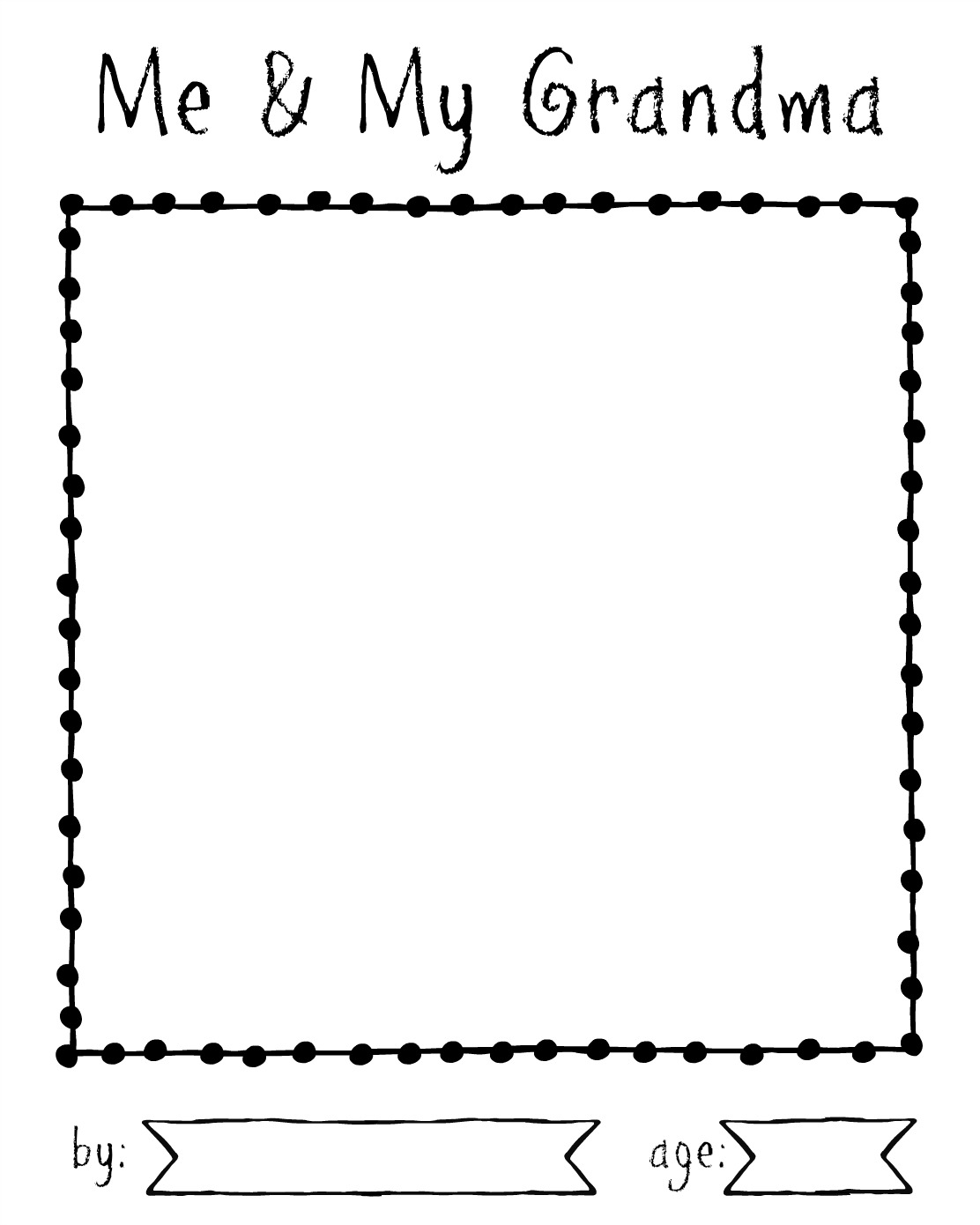 Cut craft create printable questionnaire coloring page about grandma