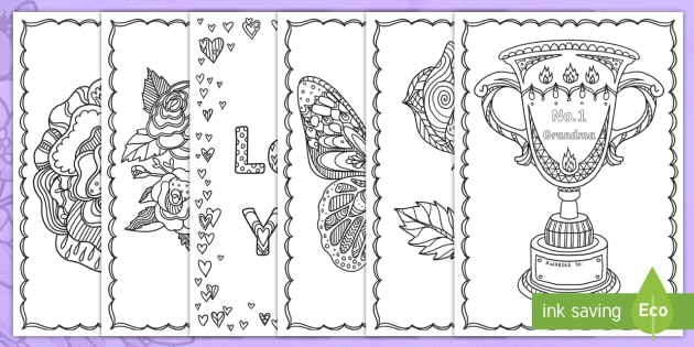 Mothers day grandma mindfulness louring pages