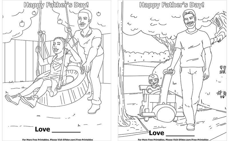 Fathers day free printable coloring page downloadable online template