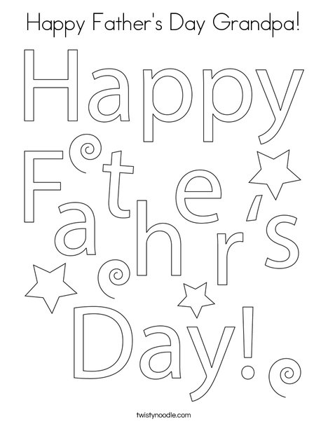 Happy fathers day grandpa coloring page