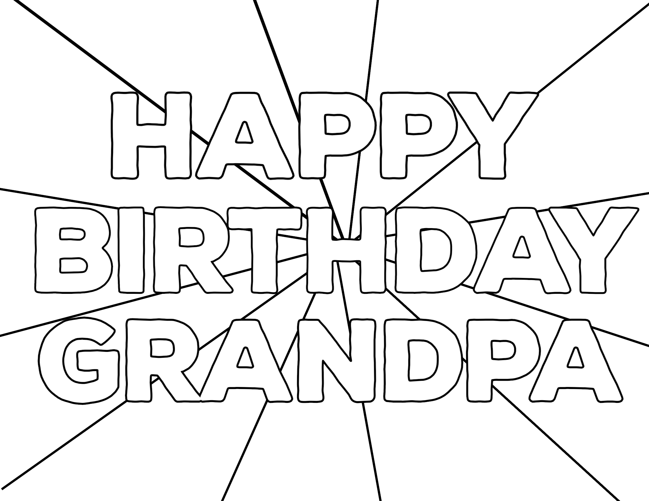 Happy birthday coloring pages for grandpa printable