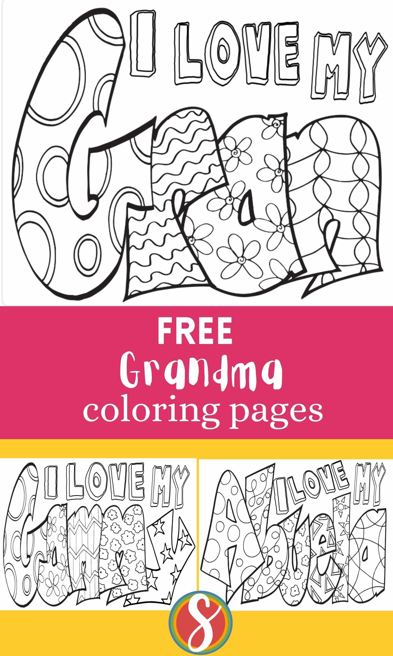 Free grandma coloring pages for grandparents day â stevie doodles