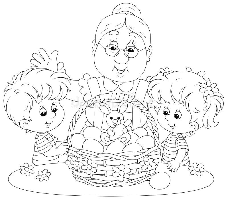 Grandmother coloring page stock illustrations â grandmother coloring page stock illustrations vectors clipart
