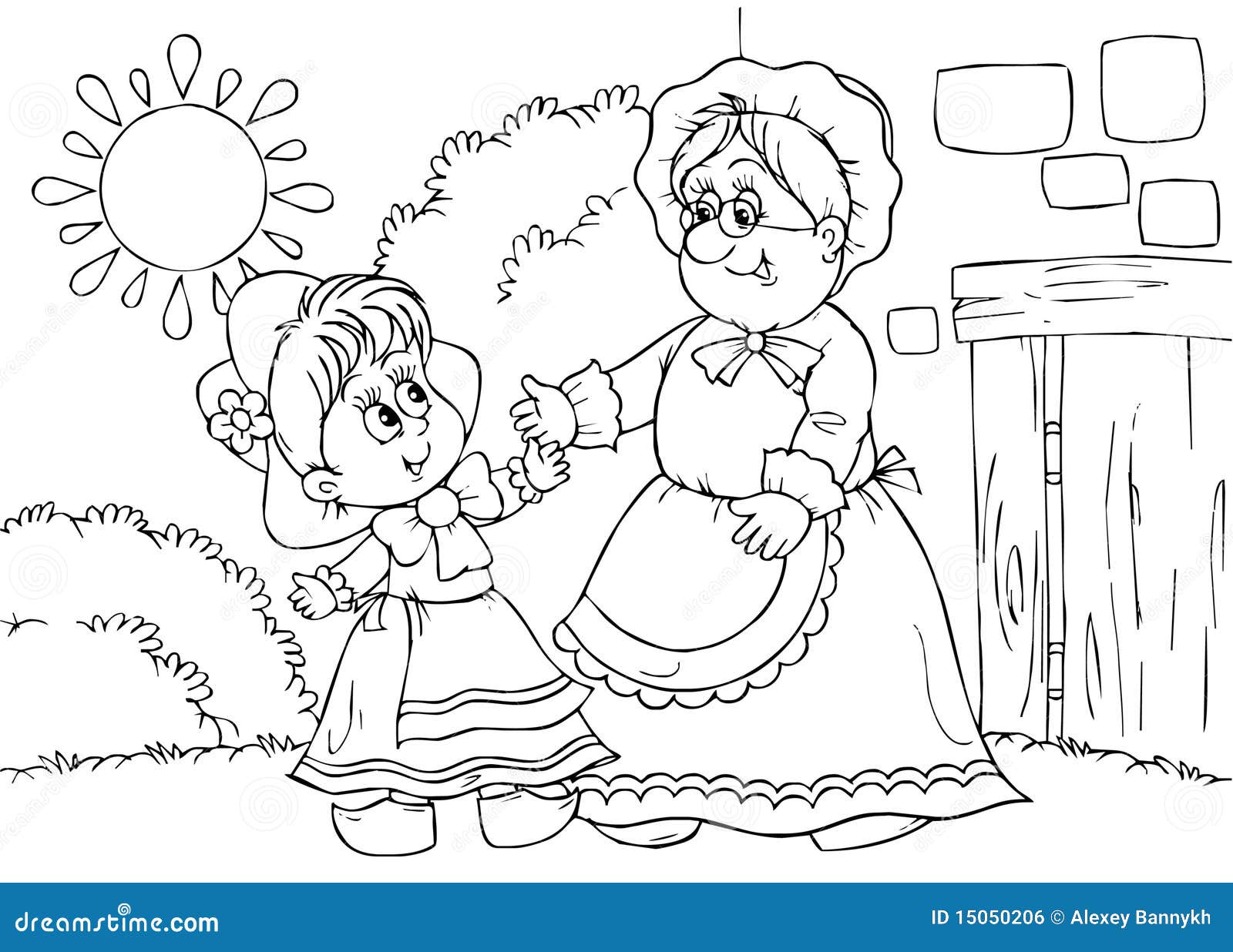 Grandmother coloring page stock illustrations â grandmother coloring page stock illustrations vectors clipart