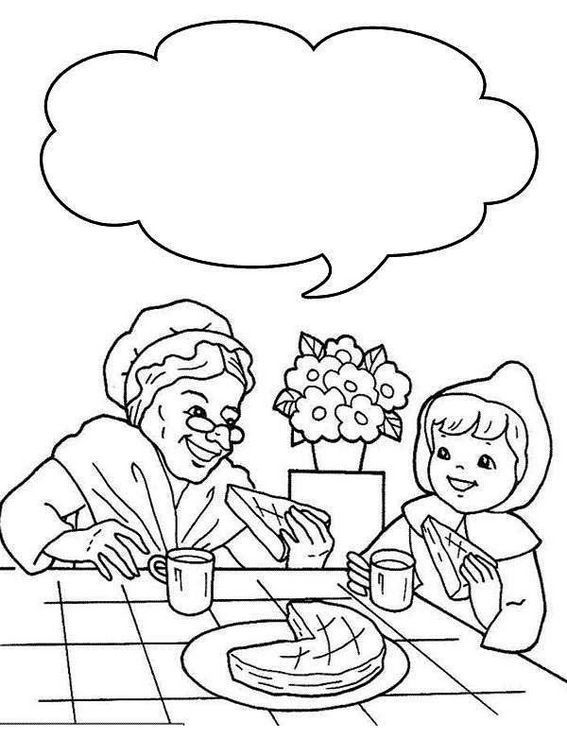 Little red riding hood and grandma coloring page cartoon coloring pages coloring books coloring pages