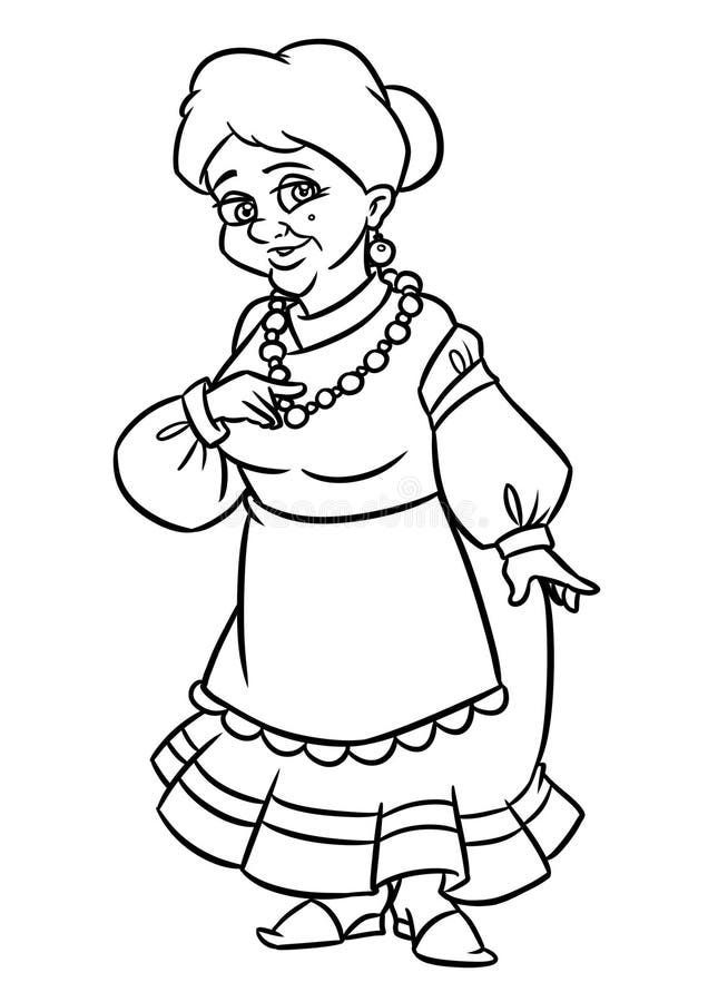 Grandmother coloring page stock illustrations â grandmother coloring page stock illustrations vectors clipart