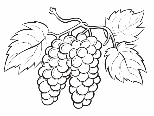 Coloring page grape png vector psd and clipart with transparent background for free download