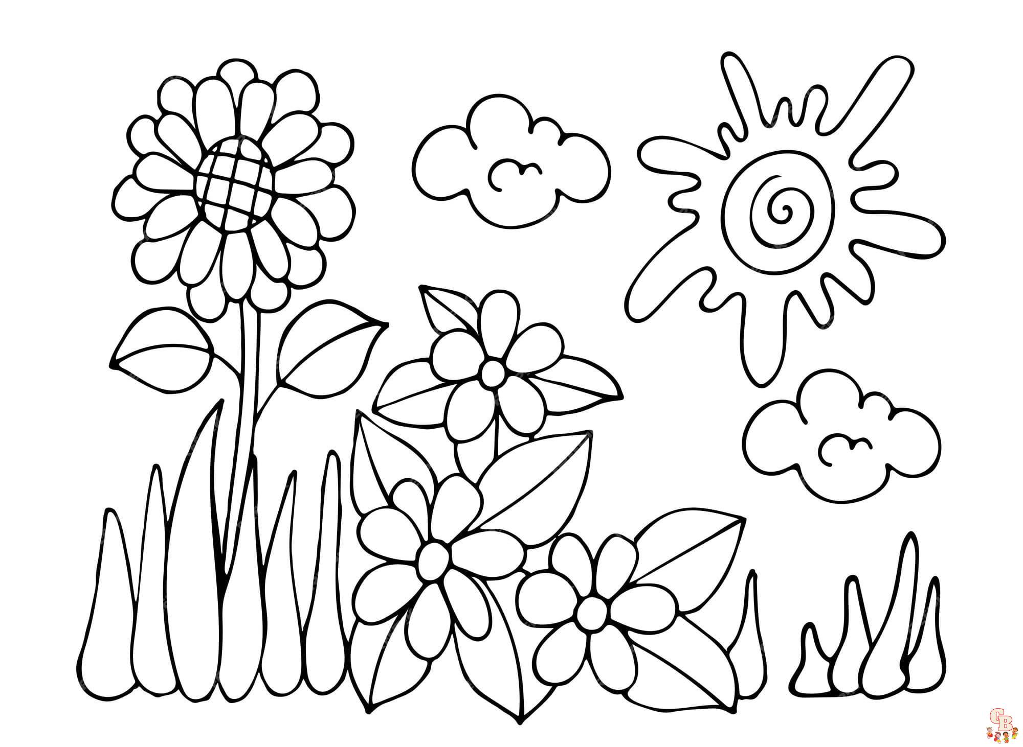 Printable grass coloring pages free for kids and adults