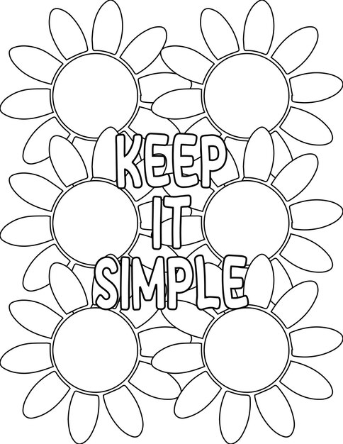 Premium vector gratitude coloring pages floral coloring pages for mindfulness and stressfree for kids and adults
