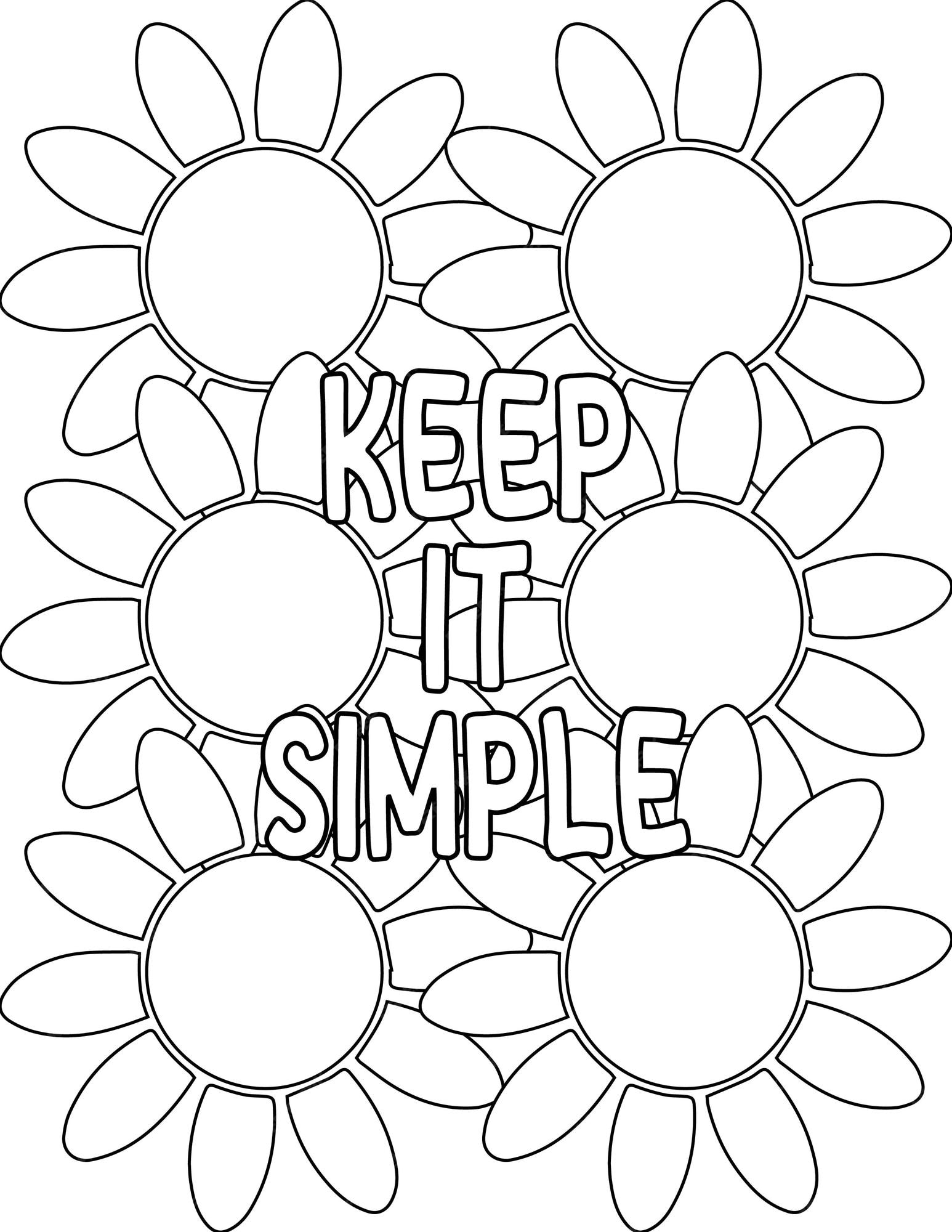 Premium vector gratitude coloring pages floral coloring pages for mindfulness and stressfree for kids and adults