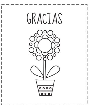 Tarjetas de gracias para colorear