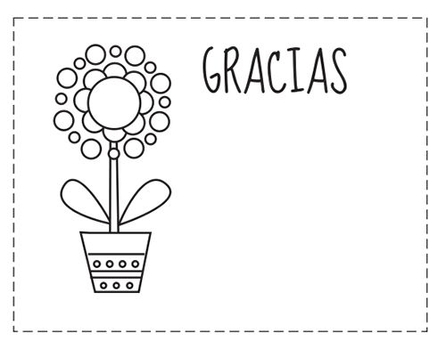 Tarjetas de gracias para colorear