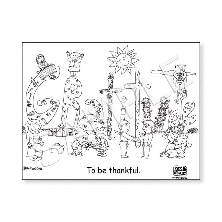 Gratitude life skills coloring sheet â kids love life skills