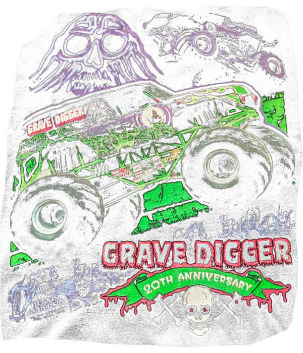 Grave digger monster truck anniversary sticker by bettye ritchie