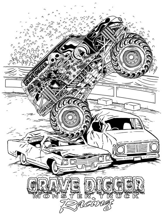 Monster truck coloring pages printable for free download