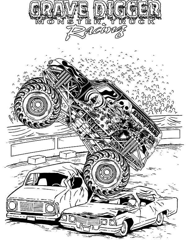 Monster jam grave digger coloring pages color luna monster truck coloring pages monster trucks truck coloring pages