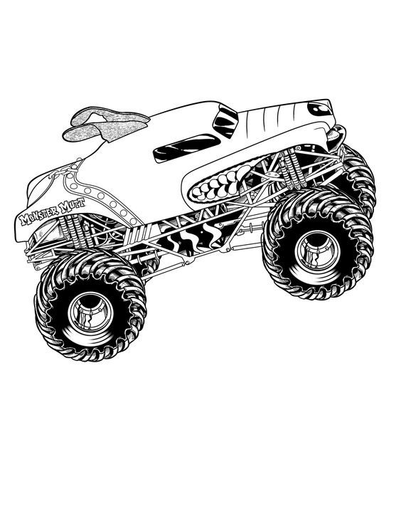 Monster truck grave digger coloring page
