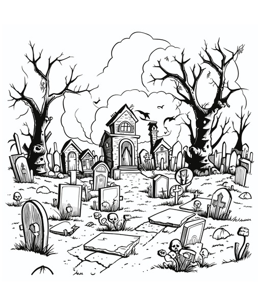 Thousand cemetery outline royalty