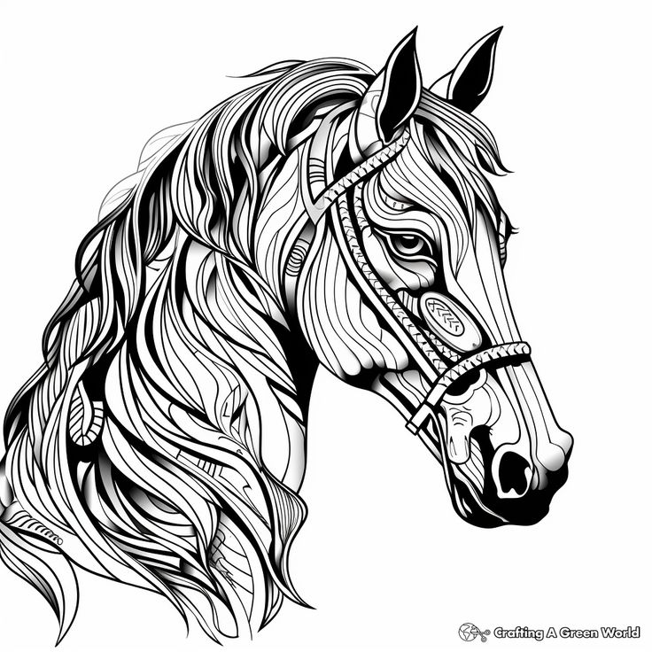 Beautiful arabian horse head coloring pages horse coloring beautiful arabian horses horse head
