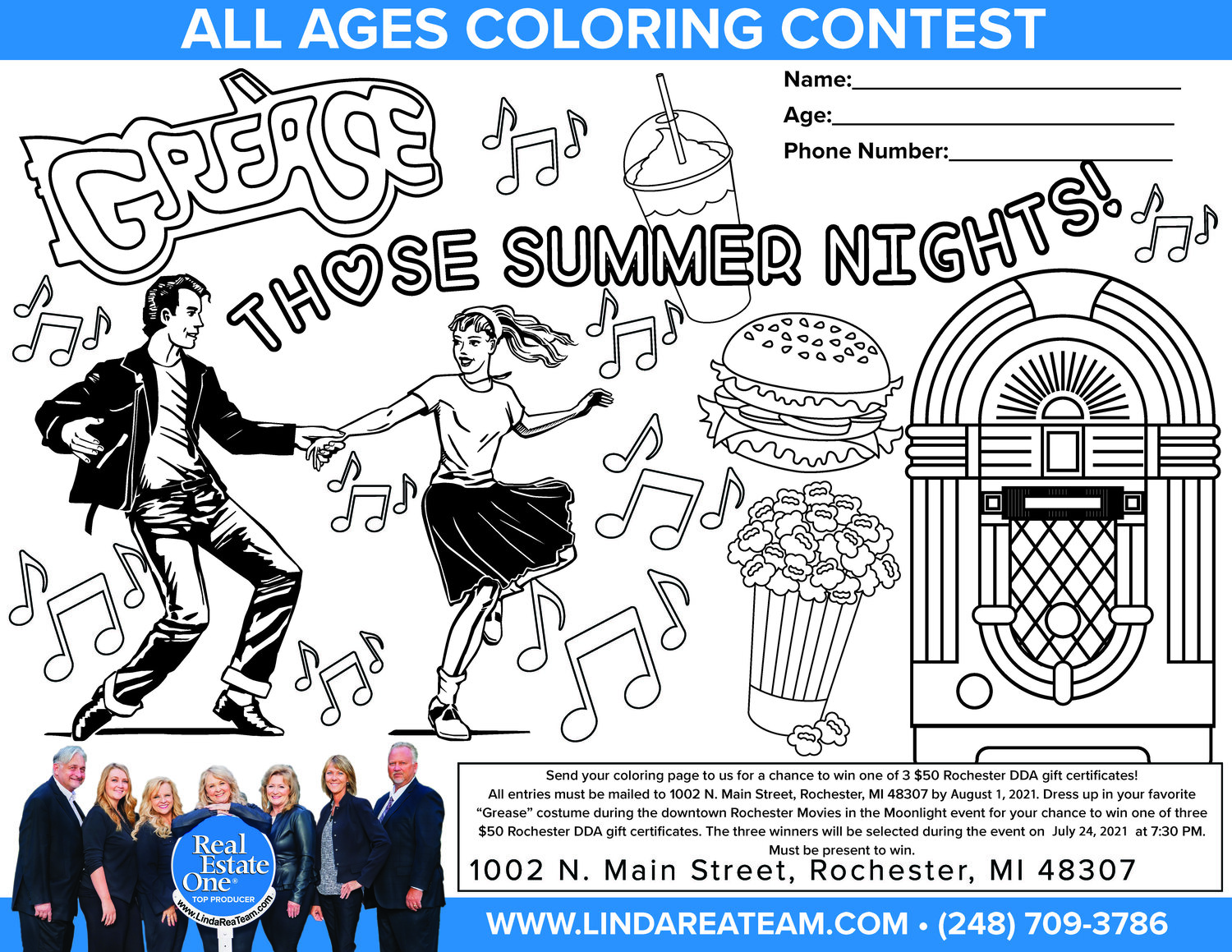 Grease coloring costume contest â the linda rea team