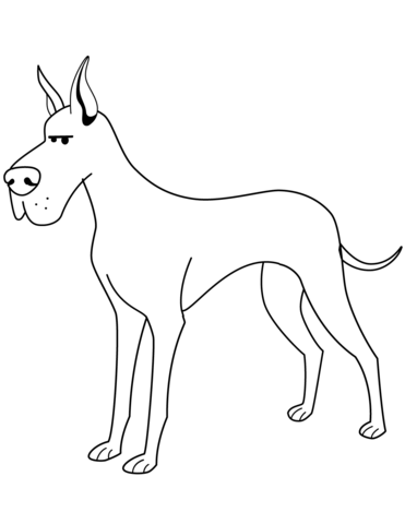 Funny great dane coloring page free printable coloring pages