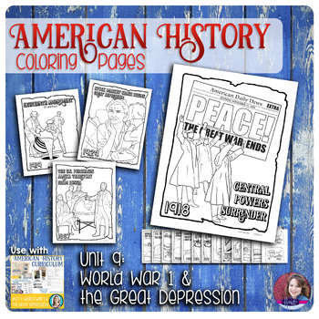World war and the great depression coloring activities